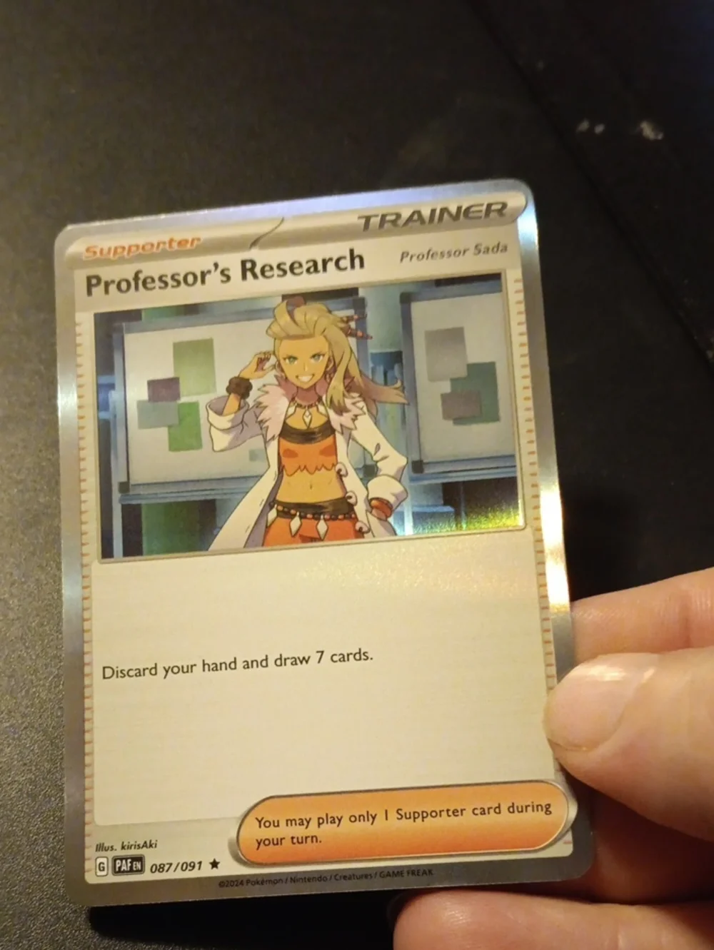 Pokemon Professor's Research Trainer Card - Orange, Cream, Silver